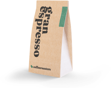 Coffee Roasters brown and white bag labeled Gran Espresso
